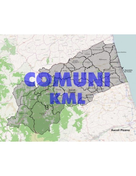 Mappa dei comuni della provincia di Ascoli Piceno KML