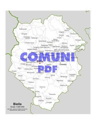 Mappa dei comuni della provincia di Biella pdf