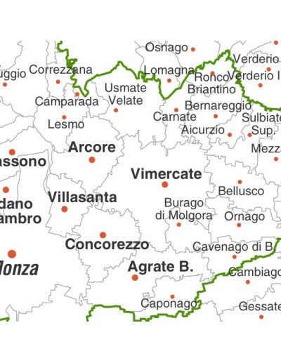 Mappa dei comuni della provincia di Monza e...