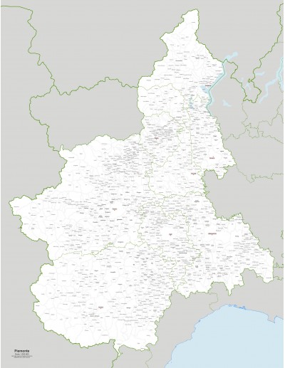 Mappa dei comuni del Piemonte jpg
