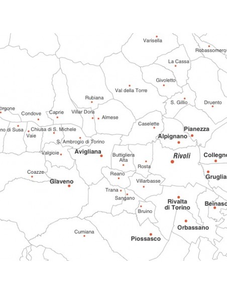 Mappa dei comuni del Piemonte jpg