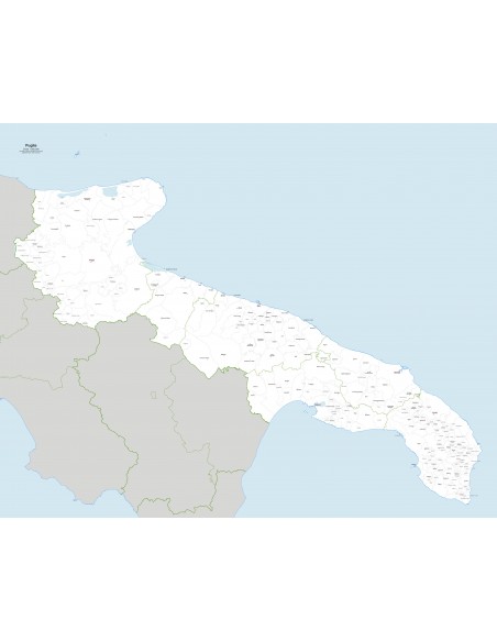Mappa dei comuni della Puglia jpg