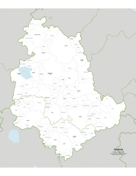 Mappa dei comuni dell'Umbria jpg