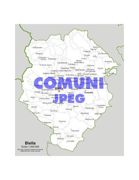 Mappa dei comuni della provincia di Biella jpg