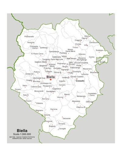 Mappa dei comuni della provincia di Biella jpg