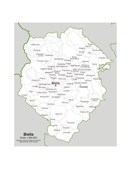 Mappa dei comuni della provincia di Biella jpg