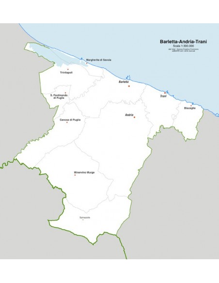 Mappa dei comuni della provincia di Barletta jpg