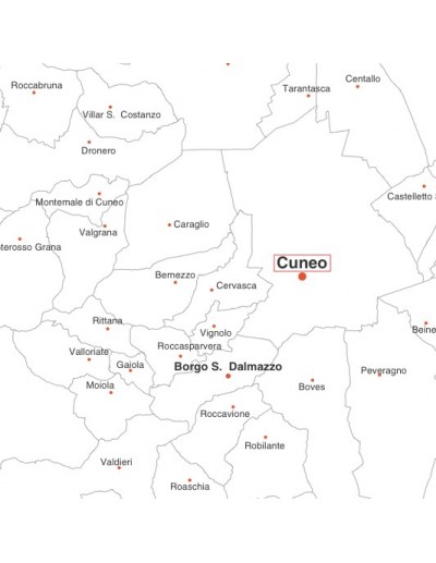 Mappa dei comuni della provincia di Cuneo jpg