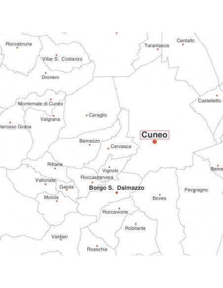Mappa dei comuni della provincia di Cuneo jpg