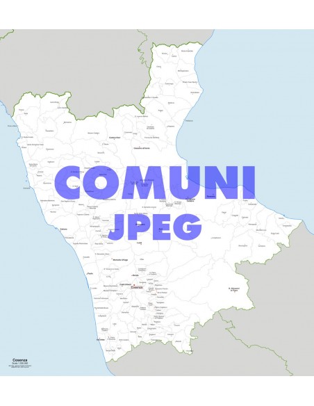Mappa dei comuni della provincia di Cosenza jpg