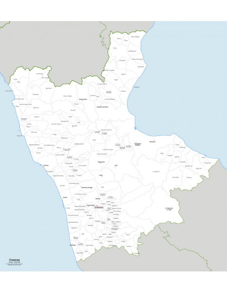 Mappa dei comuni della provincia di Cosenza jpg