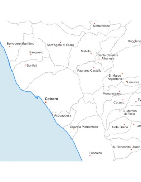 Mappa dei comuni della provincia di Cosenza jpg