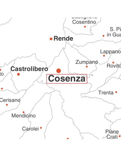 Mappa dei comuni della provincia di Cosenza jpg