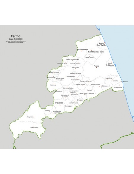 Mappa dei comuni della provincia di Fermo jpg