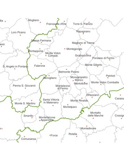 Mappa dei comuni della provincia di Fermo jpg