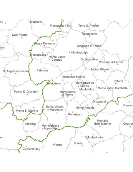 Mappa dei comuni della provincia di Fermo jpg