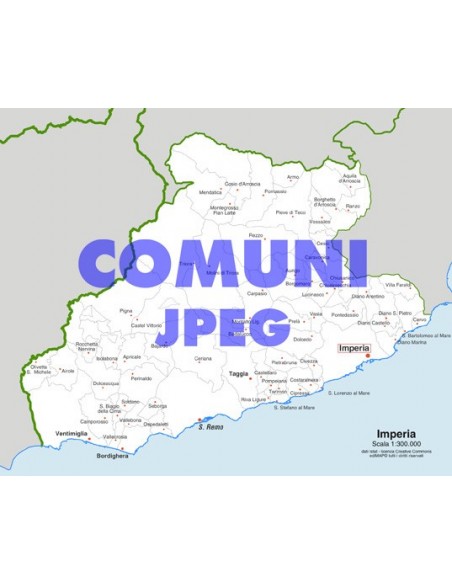 Mappa dei comuni della provincia di Imperia jpg