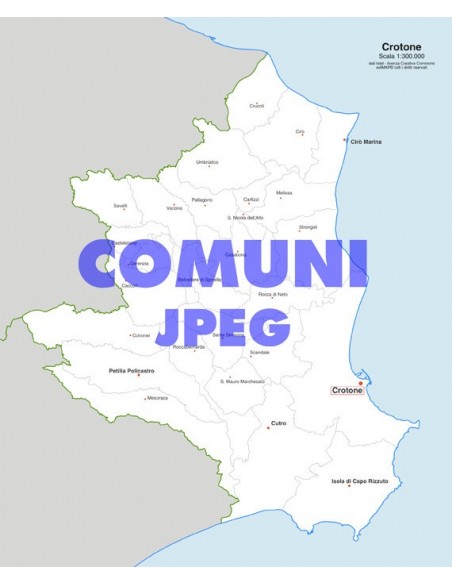 Mappa dei comuni della provincia di Crotone jpg