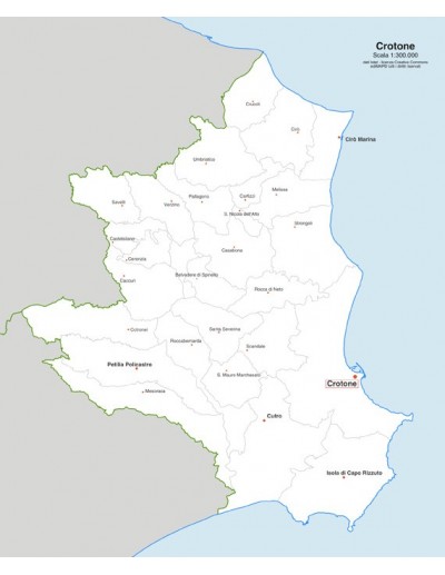 Mappa dei comuni della provincia di Crotone jpg