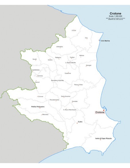 Mappa dei comuni della provincia di Crotone jpg