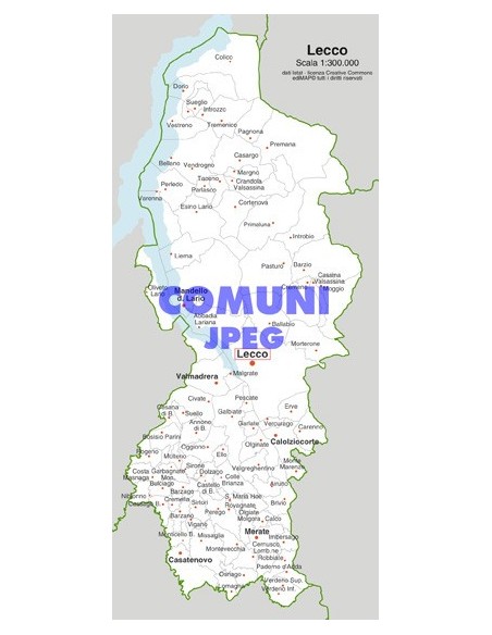 Mappa dei comuni della provincia di Lecco jpg