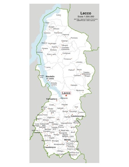 Mappa dei comuni della provincia di Lecco jpg
