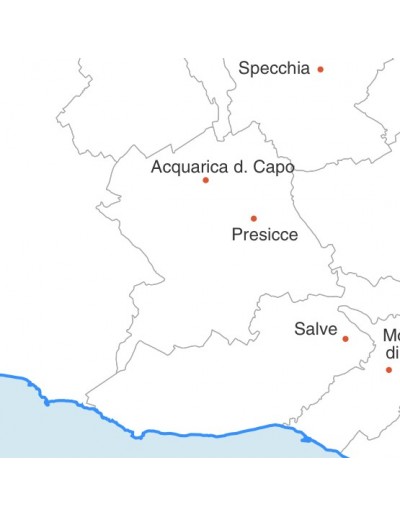 Mappa dei comuni della provincia di Lecce jpg