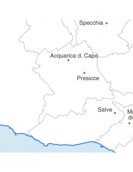 Mappa dei comuni della provincia di Lecce jpg