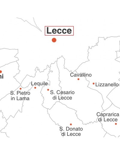 Mappa dei comuni della provincia di Lecce jpg