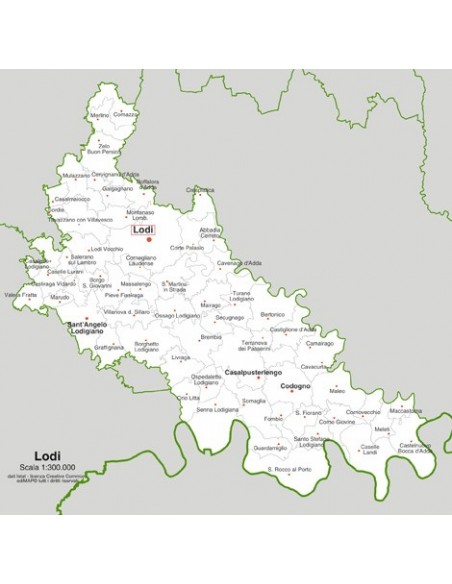 Mappa dei comuni della provincia di Lodi jpg