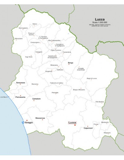 Mappa dei comuni della provincia di Lucca jpg
