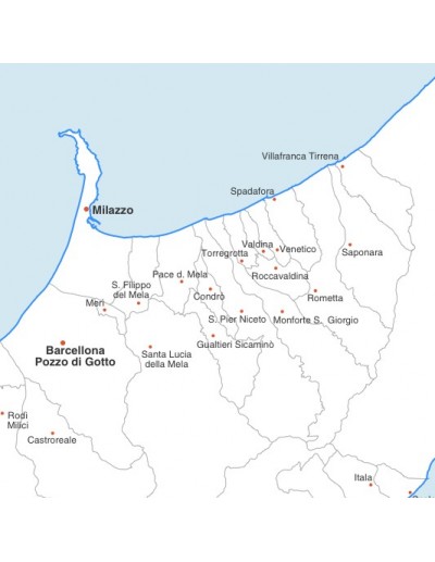 Mappa dei comuni della provincia di Messina jpg
