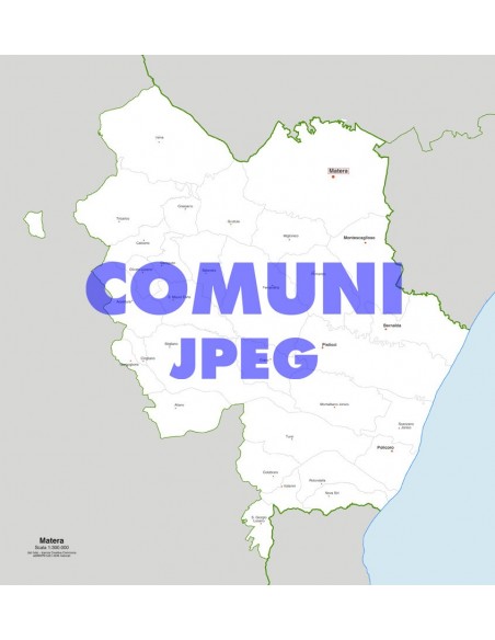 Mappa dei comuni della provincia di Matera jpg