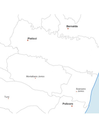 Mappa dei comuni della provincia di Matera jpg