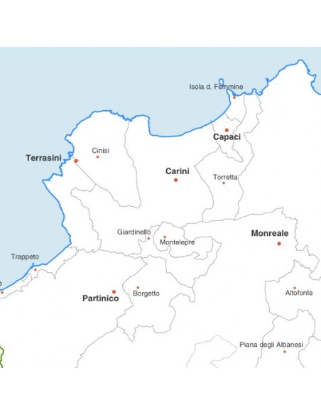 Mappa dei comuni della provincia di Palermo jpg