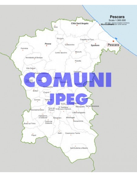Mappa dei comuni della provincia di Pescara jpg