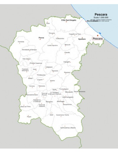 Mappa dei comuni della provincia di Pescara jpg