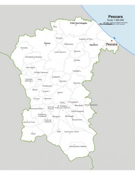 Mappa dei comuni della provincia di Pescara jpg