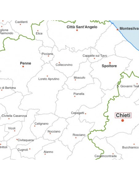 Mappa dei comuni della provincia di Pescara jpg