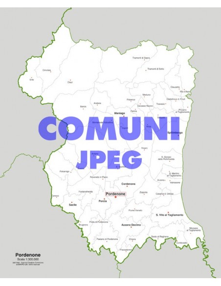 Mappa dei comuni della provincia di Pordenone jpg