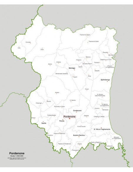 Mappa dei comuni della provincia di Pordenone jpg