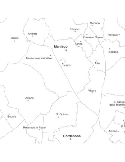 Mappa dei comuni della provincia di Pordenone jpg