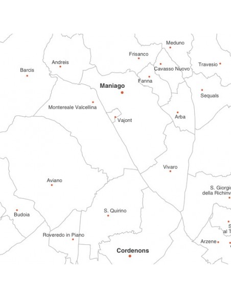 Mappa dei comuni della provincia di Pordenone jpg