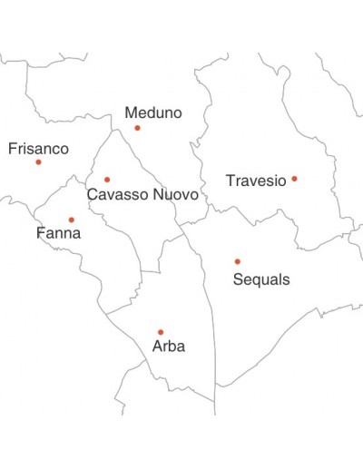 Mappa dei comuni della provincia di Pordenone jpg