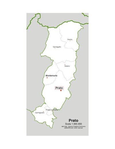 Mappa dei comuni della provincia di Prato jpg