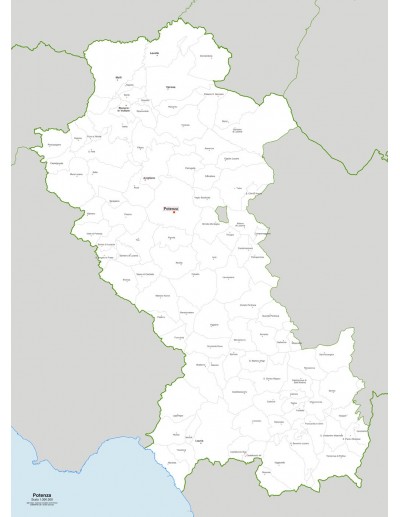 Mappa dei comuni della provincia di Potenza jpg