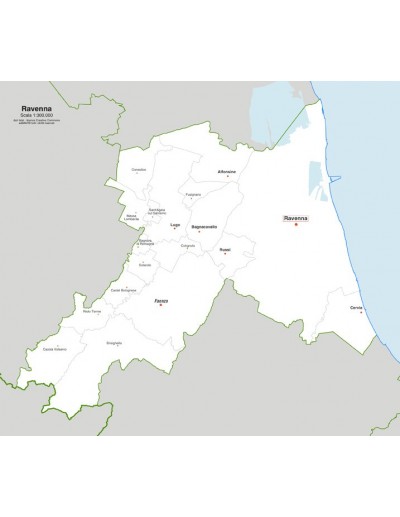 Mappa dei comuni della provincia di Ravenna jpg