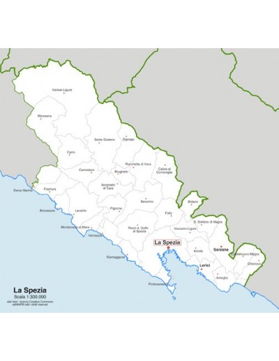 Mappa dei comuni della provincia di La Spezia jpg