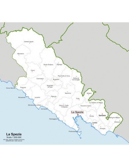 Mappa dei comuni della provincia di La Spezia jpg
