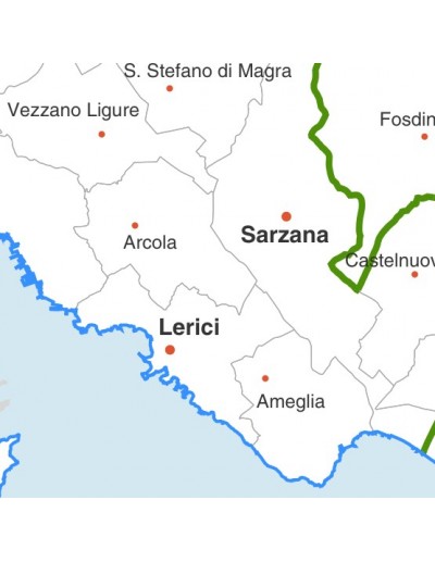 Mappa dei comuni della provincia di La Spezia jpg